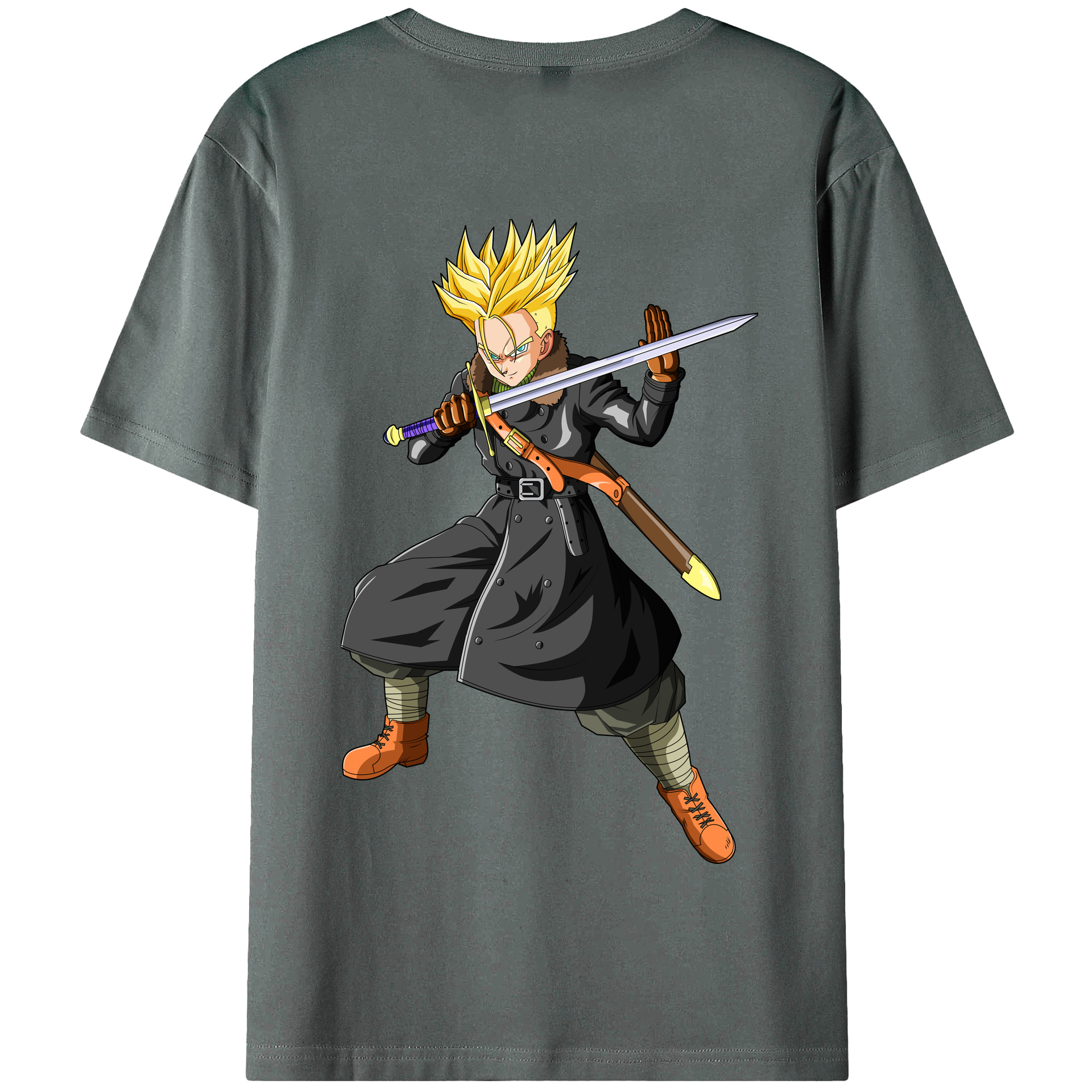 （画像用） ドラゴンボール トランクス（Torankusu）DRAGON BALL Trunks 綿100％半袖Tシャツ（背面プリント）